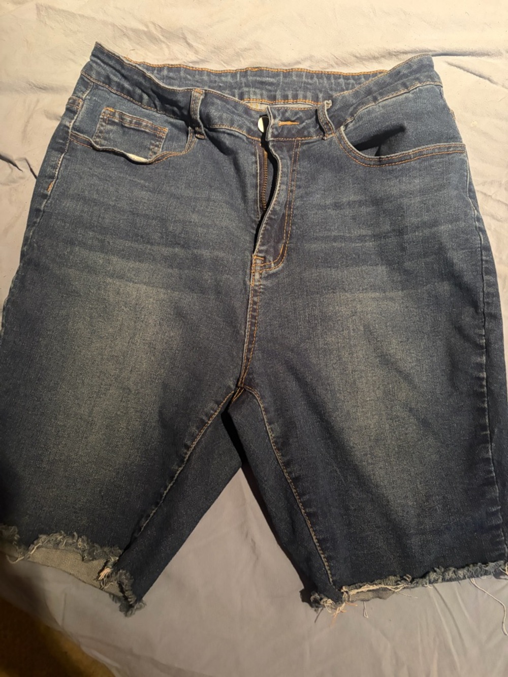 SHEIN Dark Blue Denim Bermuda Shorts.